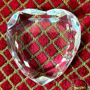 Rosenthal Crystal Heart Shaped Paperweight faceted Clear 3" NWT. Signed
